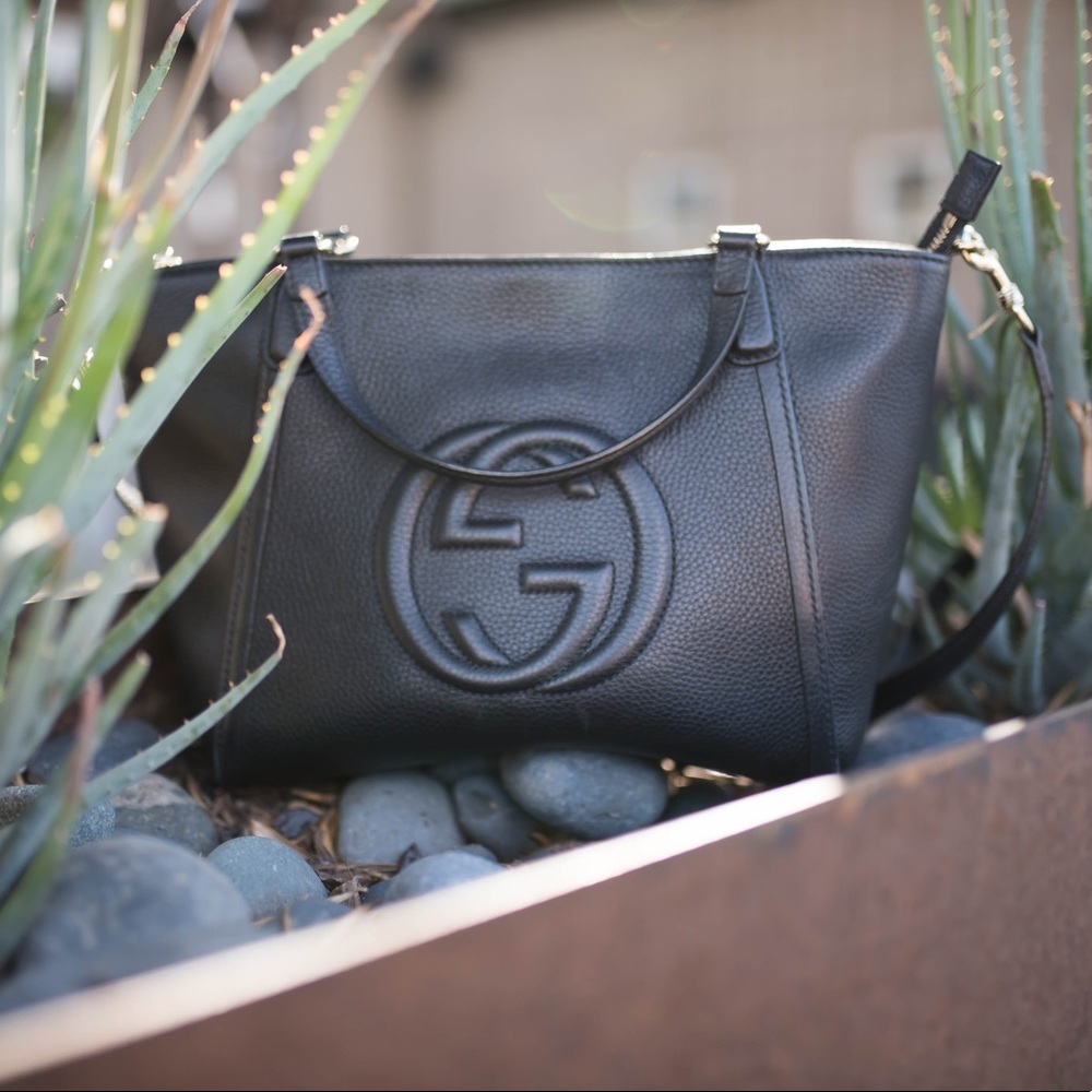 🍃Host Pick🍃Gucci Soho Leather Top Handle Bag Blk - Picture 1 of 9